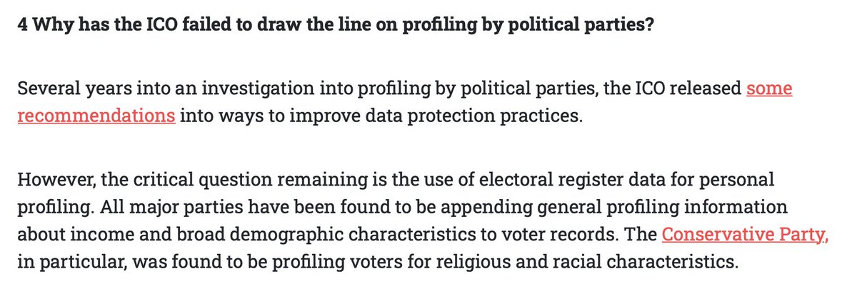 Q4 for  @CommonsDCMS Why has the ICO failed to draw the line on profiling by political parties?Is this another difficult question  @ICOnews has decided to duck?