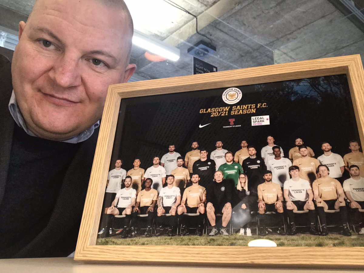 LegalsparkSE's tweet photo. @GlasgowSaintsFC thanks for the lovely photo of the 20/21 squad! We’ve got it framed! Very happy to have sponsored a player this year. #socialenterprise #CommunitySponsorship #football #dennistoun https://t.co/jMzFvPEkjV