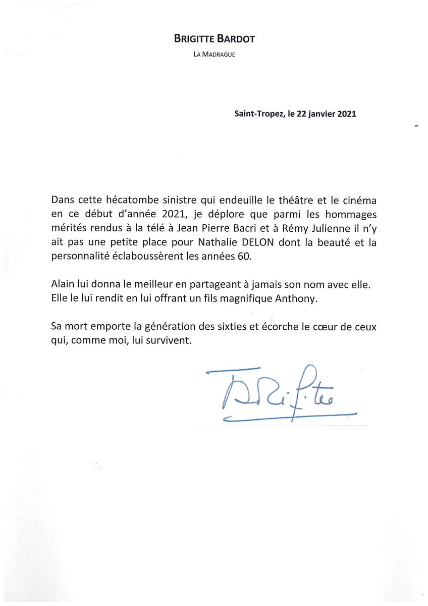 Hommage à Nathalie DELON