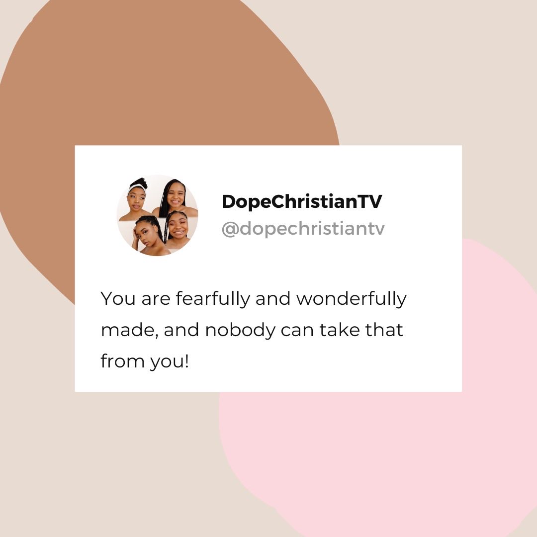 DopeChristianTV's tweet photo. PSALMS 139:14  

#beYOU https://t.co/8nQUGNRUth