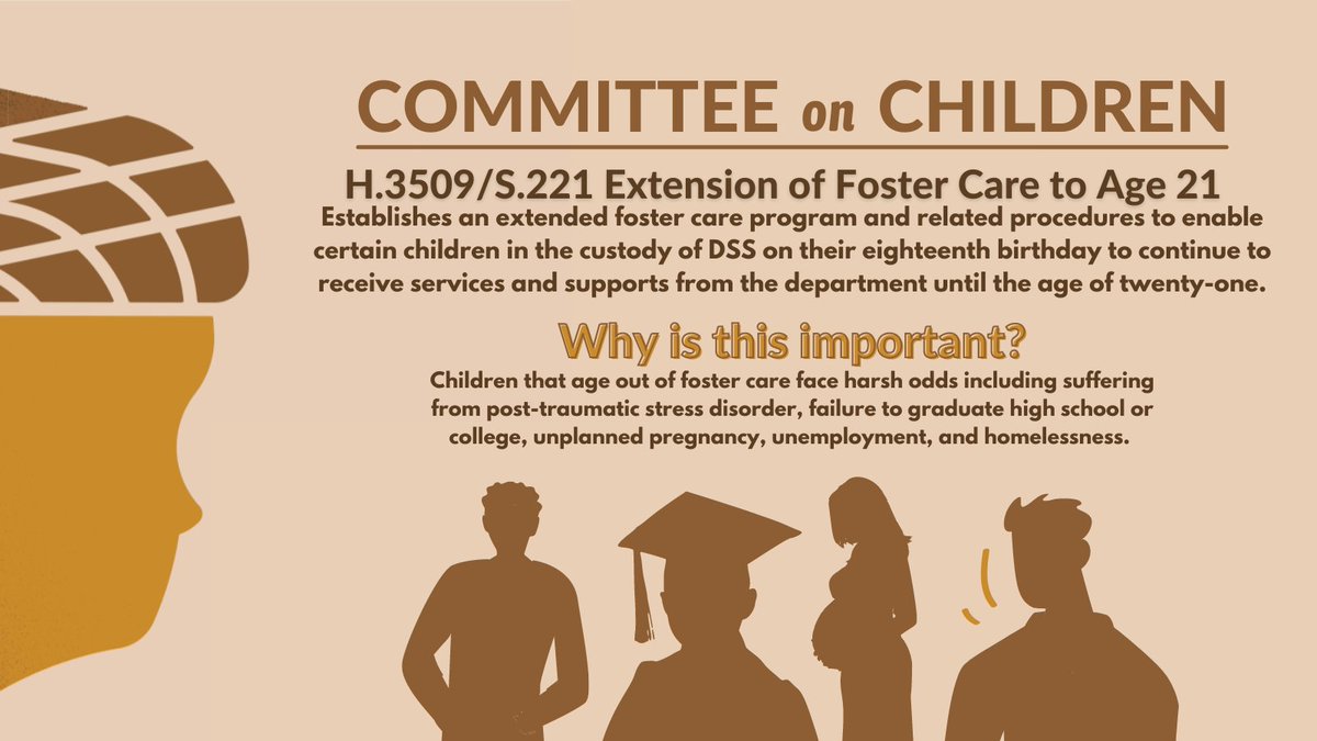 scchildrencomm's tweet photo. Children aging out of the foster care system face harsh odds. We can help by extending foster care services until children reach the age of 21. Check out our legislation supported by @SC_DSS to enact the change these children need. #SCKids https://t.co/xK3MRPsBiW