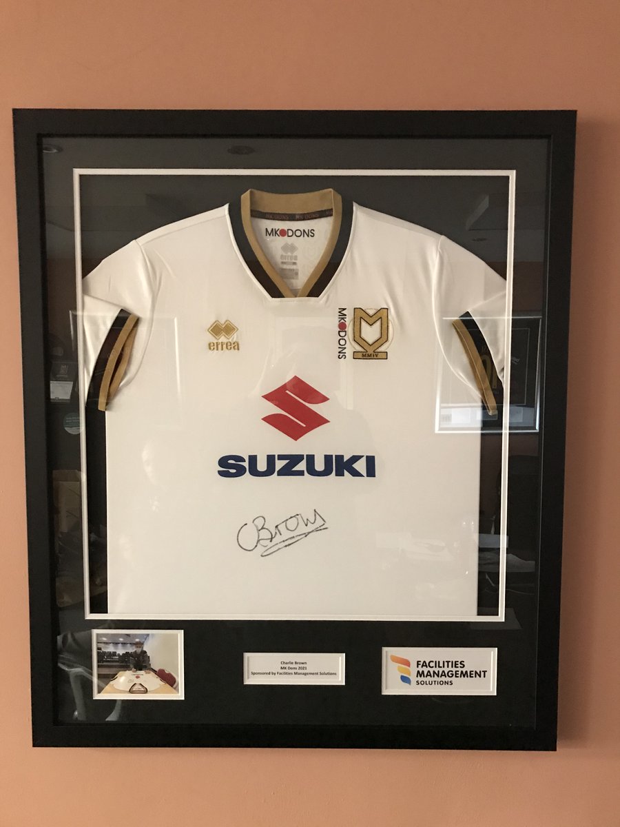 GIVEAWAY TIME! We’re giving one lucky <a href="/MKDonsFC/">Milton Keynes Dons</a> fan the chance to win this framed shirt signed by their exciting new player Charlie Brown. To enter: Follow us AND retweet this tweet. The comp ends at 10am on Feb 1st. Full Ts and Cs ow.ly/Fva550DfBpt