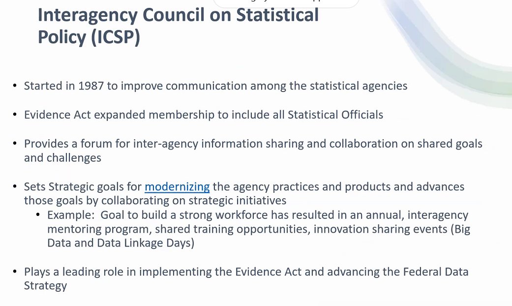 NickRHart's tweet image. Moyer: the statistical system has been producing #opendata, restricted data, and more for years. Statistical system encourages new perspectives and approaches, even though its a decentralized system in the US. OMB helps coordinate... /27