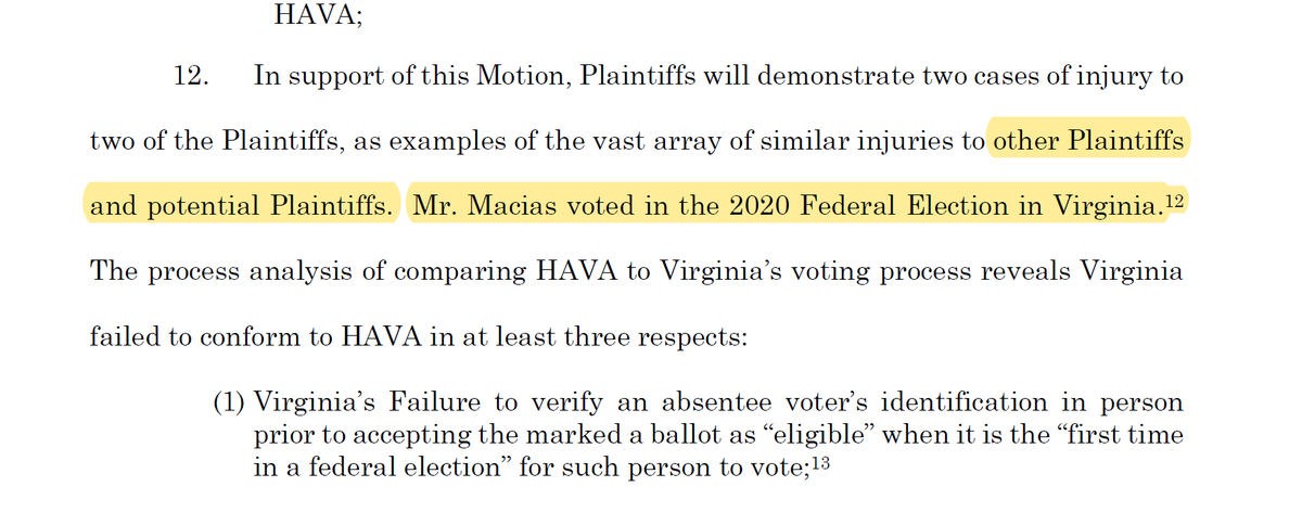 OK - so what's their basis for saying that Virginia failed to verify an absentee voter's identification prior to accepting a ballot?