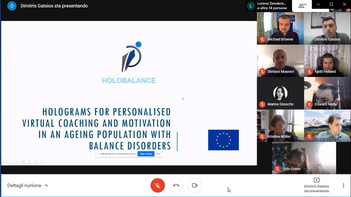 Today's discussion, in the sister projects workshop, highlighted how the ability to network and share knowledge and results among the partners of the various projects could play a crucial role in the next future. #Holobalnce #H2020 #eHealth