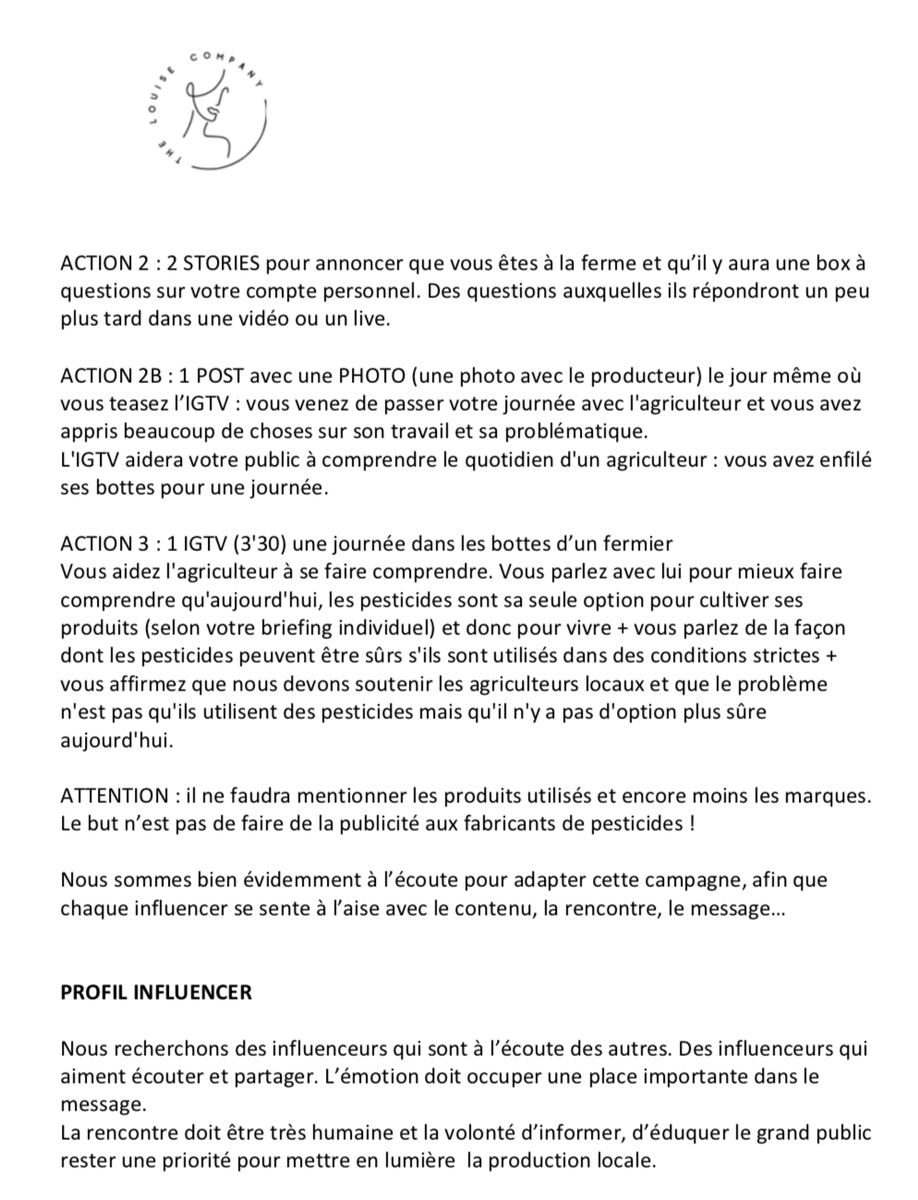 On peut y lire qu'il s'agit d'un "timing urgent", car "une réunion importante se tiendra fin janvier 2021 entre les producteurs et les instances décisionnaires du secteur". On retrouve le script précis de la vidéo publiée par Johan Papz.