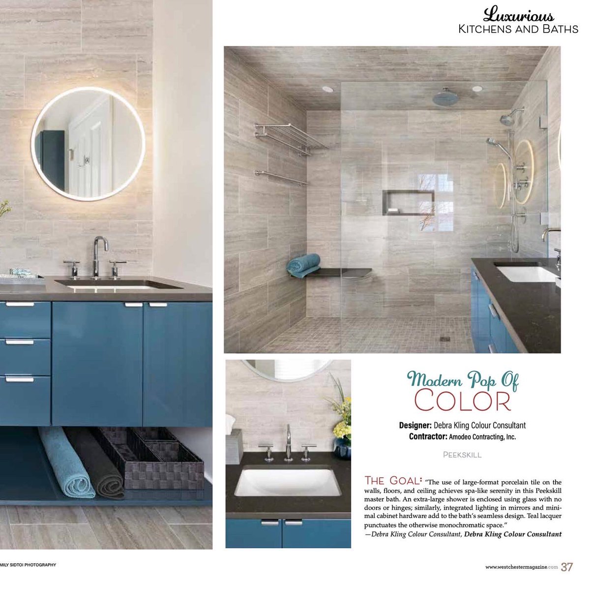 pickcolours's tweet photo. @WestchesterMag @BilottaKitchens Thanks so much for including our Teal Modern Bath in the Kitchen &amp; Bath issue. #ingoodcompany #debraklingcolour🌈 https://t.co/bnb1FnF0yc