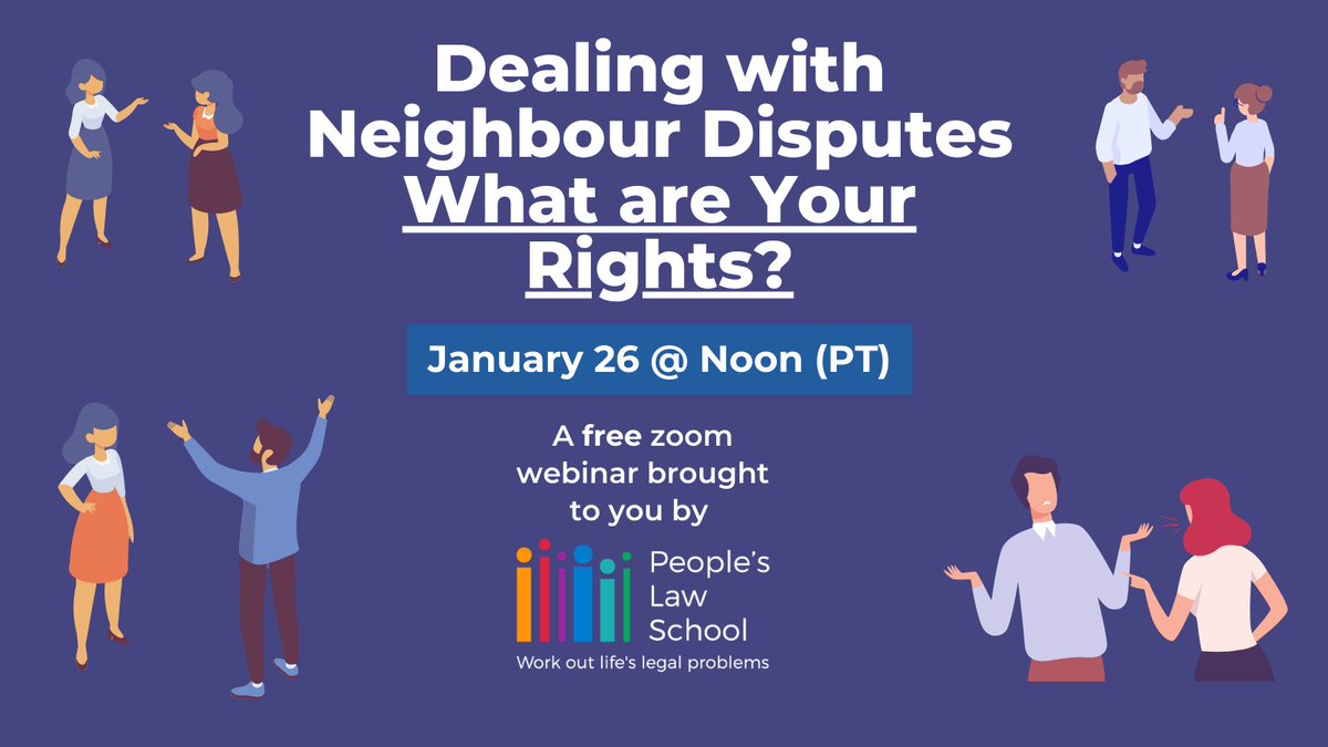 PLSBC's tweet photo. Is it even worth going to court? Join us and @EKBlawBC this coming Tuesday at noon for a free webinar on all things neighbour law. Sign up today: https://t.co/x8n4gPjD5j #bclaw #lawtwitter #lawschool #fencelaw #propertyline @AccessProBono @A2JBC @a2jweekbc @CivResTribunal https://t.co/3ruQ37byyg