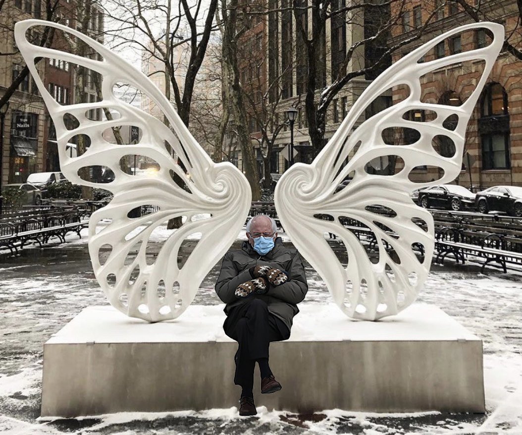 SamChampion's tweet image. Cosy and Casual Bernie meets #dreammachineArt 😂@RubemRobierbArt