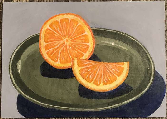 Congratulations to Grace Katsekes for earning a 
<a href="/artandwriting/">Scholastic Art & Writing Awards</a>
Honorable Mention for her painting, “Orange".