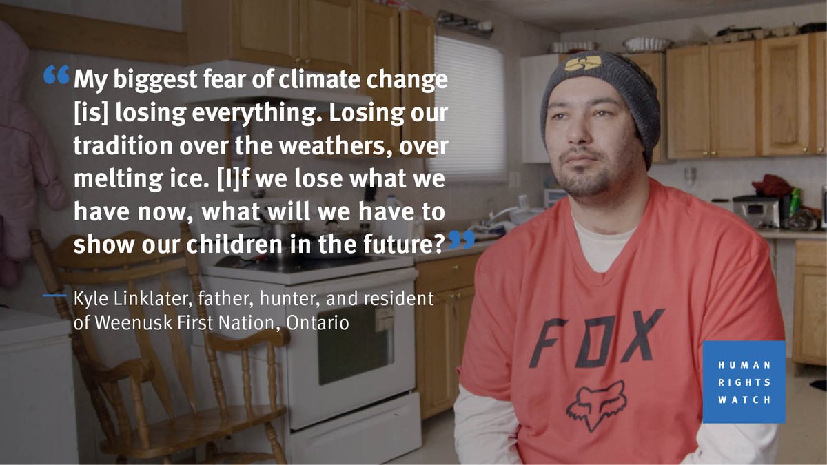 If Canada continues to promote GHG intensive development, it will be fueling human rights impacts the world over. In Canada,  @hrw documented how climate impacts already contribute to increasingly dangerous levels of food poverty in First Nations:  https://www.hrw.org/news/2020/10/21/canada-climate-crisis-toll-first-nations-food-supply