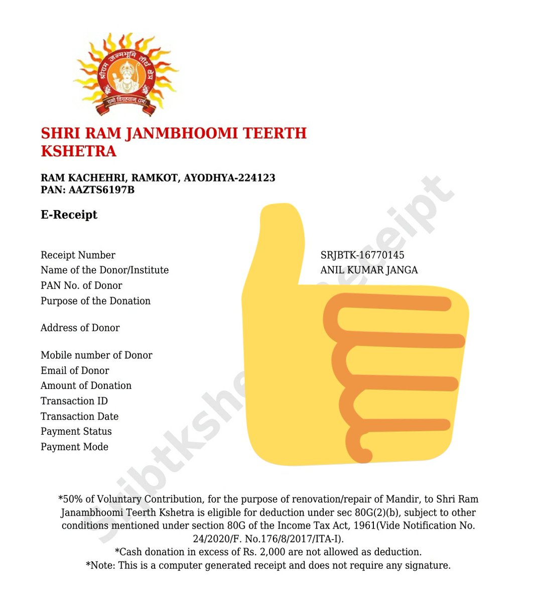 AK99in's tweet photo. @ShriRamTeerth I donate very less amount
Open (1527) 1+5=6 &amp; 2+7 =9
Demolished 1992 December 6, 
court justice 9 November 2019
 (My Birthday &amp; Age 28 X9)
1992-20
Total Amount  And future my business market Shares 

Jai Shree Ram https://t.co/mYG1hTJjSb