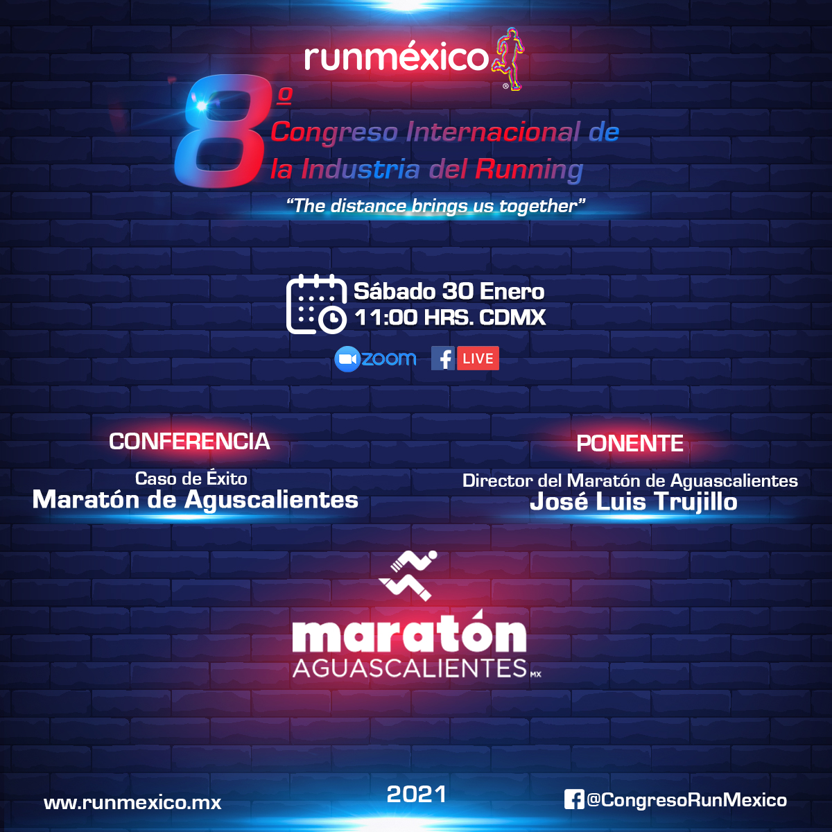 Run_Mexico's tweet image. “Te presentamos la primera conferencia del magno evento del 30 de Enero sigue las publicaciones para conocer la agenda completa”
