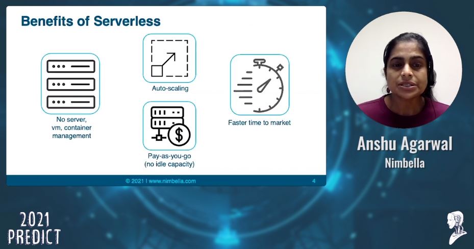 nimbella's tweet image. "It is true pay-as-you-go." Nimbella’s @anshuagarwal101 is covering the benefits of #serverless in #Predict2021 session happening now! @devopsdotcom