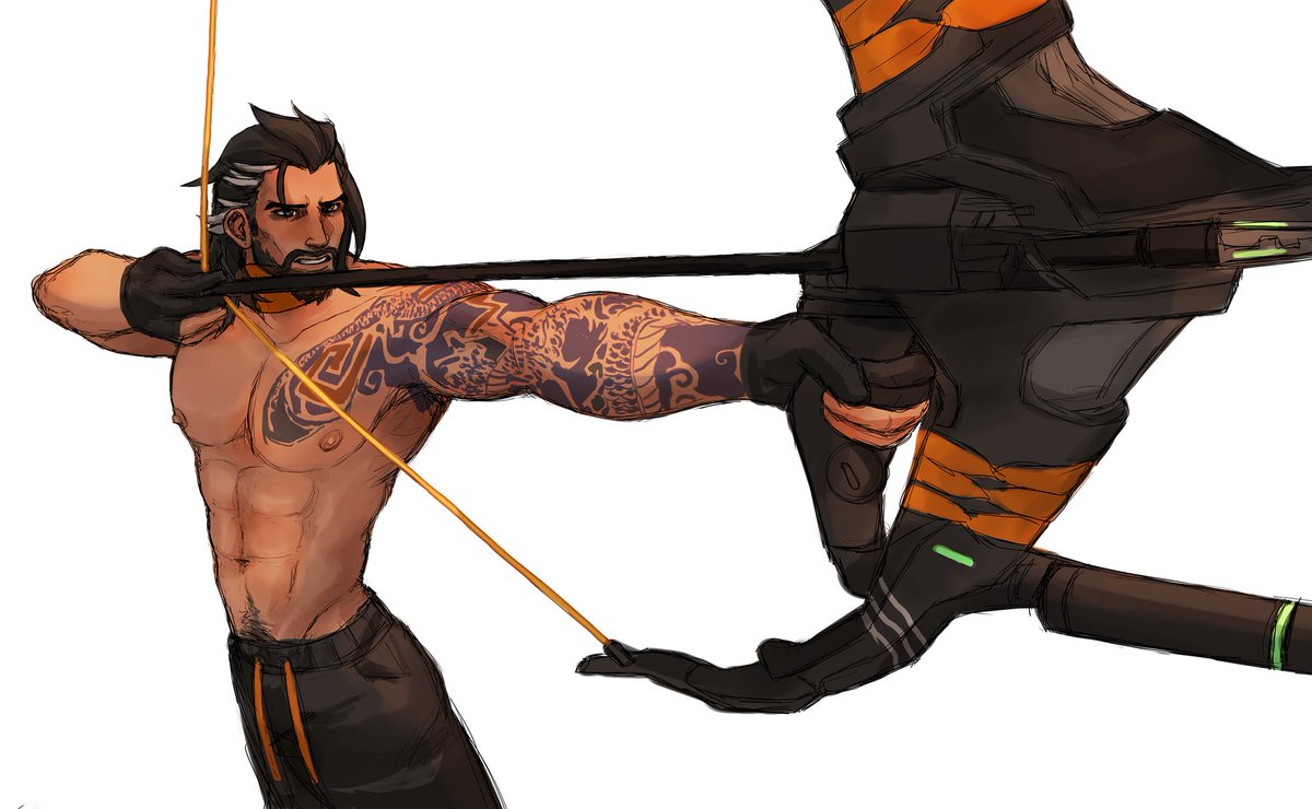 Hi my biggest kink is Hanzo being forced to take up his bow in the middle of sleeping or working out or relaxing,,, he's more irked at you for interrupting his schedule than whatever initially spurred him into eliminating you 😳