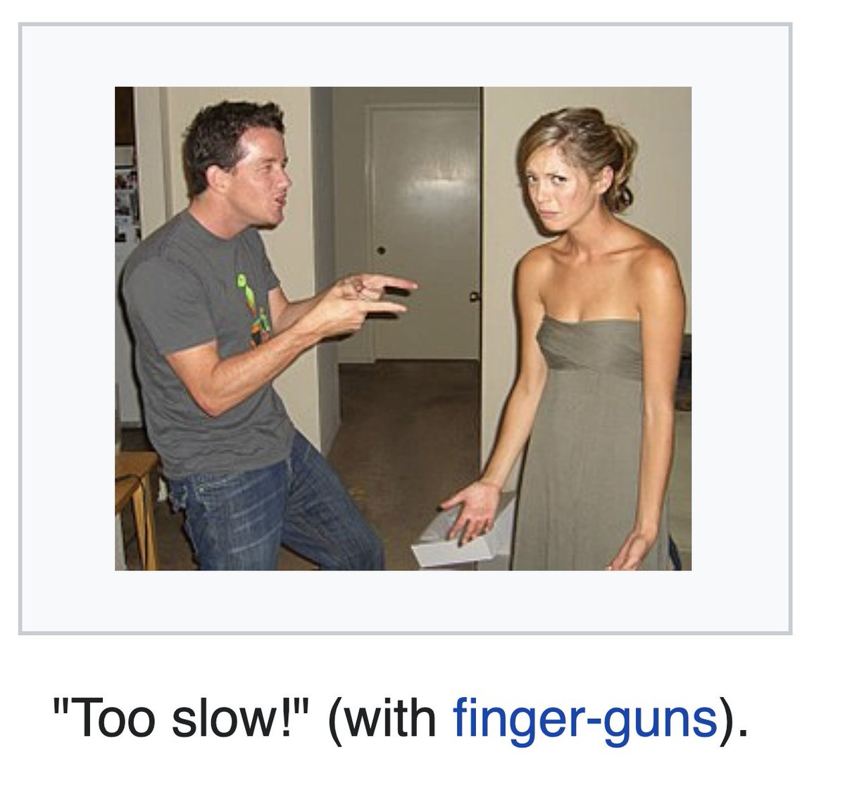 rodger's tweet image. if you ever need to cheer up, remember that no matter how badly things are going for you, you're not the person depicted in the Wikipedia image for "down low/too slow"