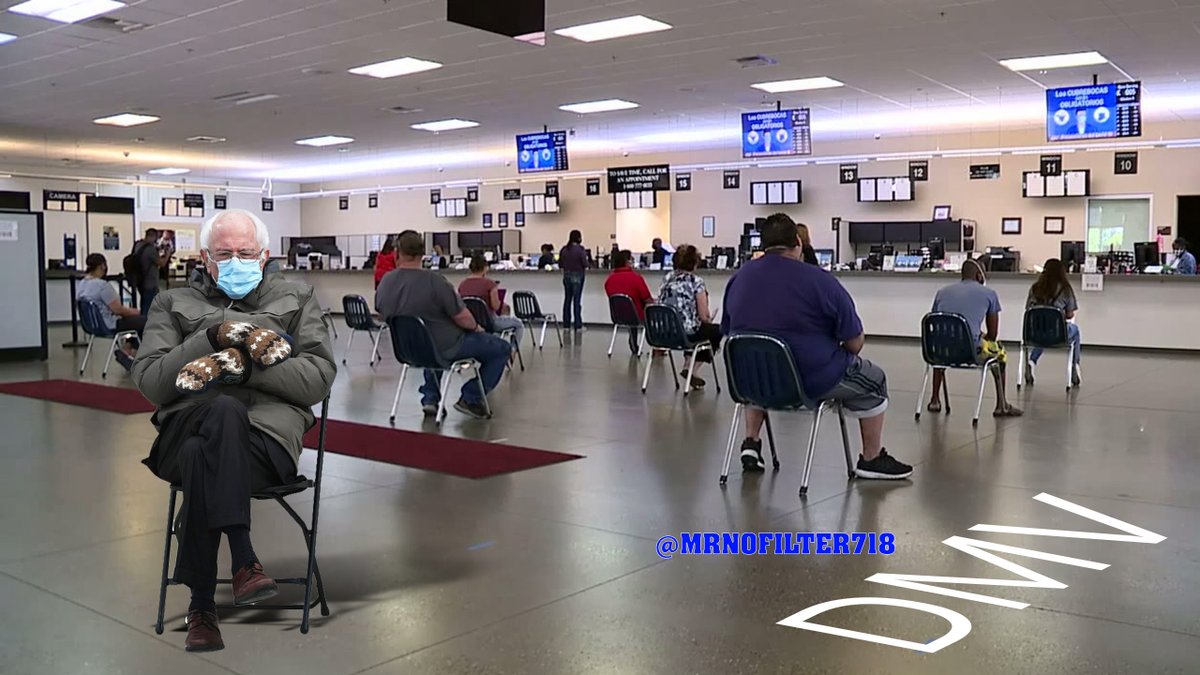 Bernie Sanders at the DMV #BernieSanders #BernieSandersMittens #Berniememes