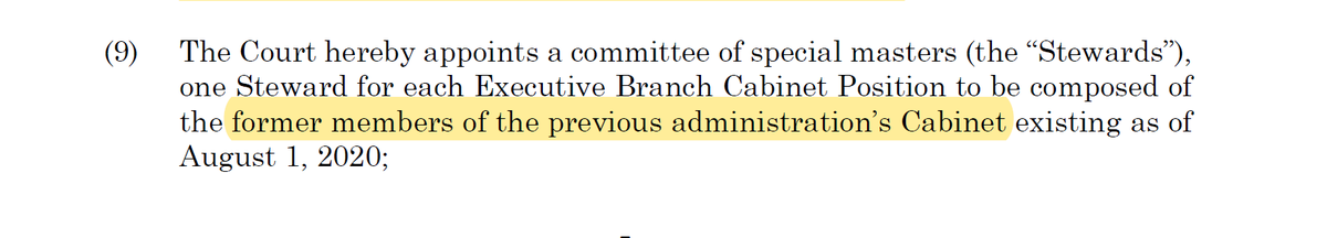 And we're going to have the Executive functions run by the former Cabinet, apparently including a bunch of people who got fired after August 1 because why the hell not -- seriously, no they don't explain this reasoning.