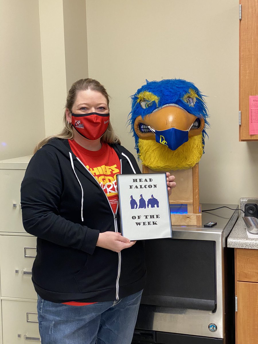 head_falcon's tweet photo. This week’s Head Falcon is Tori Reeves! Tori is our “Leader of all things Covid” so she’s been working extra hard this year keeping everyone informed of the constant changes, leading all of the contract tracing, and basically keeping us safe. Wear a mask! https://t.co/suW1zl3ySS