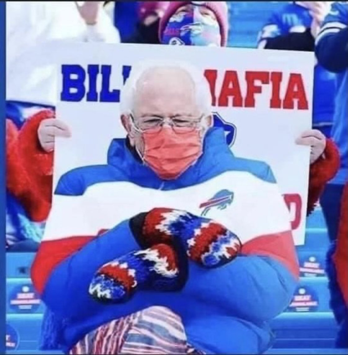 ryanraprager's tweet photo. @Jbams01 Even Bernie is rooting for the Bills. https://t.co/fe0H9JGqN6