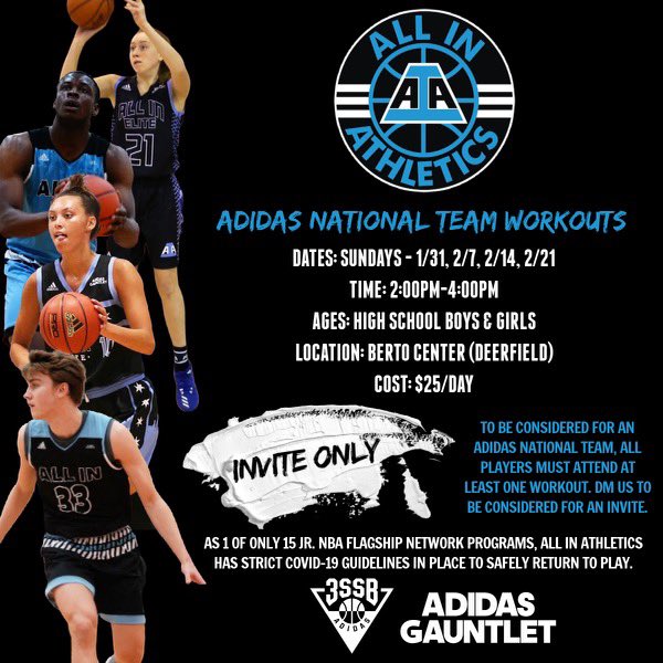 🏀 GIRLS LOOKING TO PLAY AAU THIS SPRING & SUMMER 🏀 Come join the only Adidas Sponsored program in Illinois. We begin workouts next weekend - high level competition & skill development! These are INVITE ONLY, DM us for registration details. #AllInFamily #AdidasGauntlet #3SSB