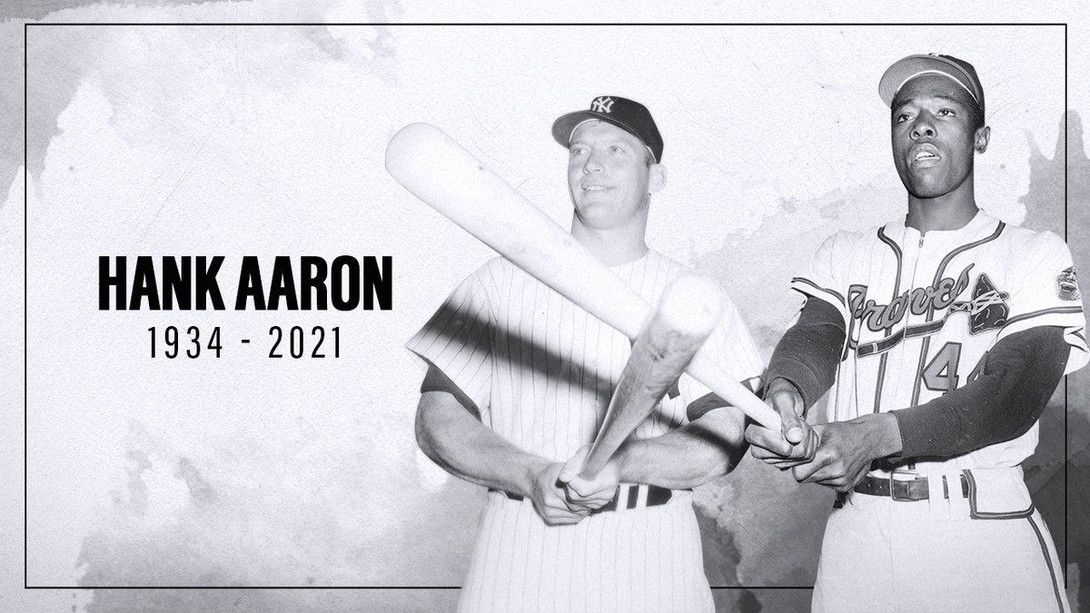 Yankees's tweet image. The New York Yankees mourn the loss of baseball legend Hammerin' Hank Aaron. His impact on and off the field will never be forgotten. We send our condolences to his family &amp;amp; loved ones.