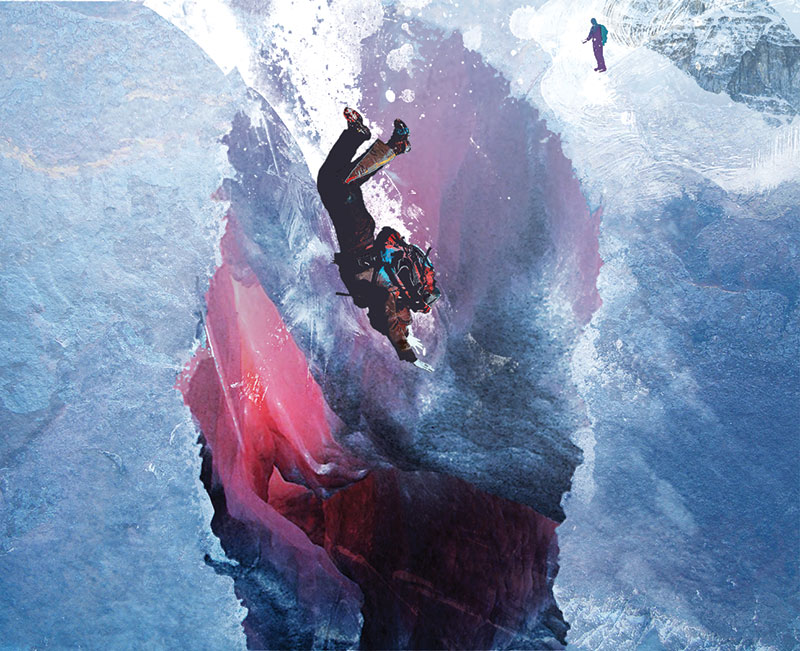 AndyPottsTweet's tweet photo. Editorial illustration for a @BackpackerMag survival story about sliding down a mountain into a crevasse - as you do. .. https://t.co/a0DssoGGrH @AnnaGoodsonMgmt #illustration #backpacker #outalive https://t.co/GEEeIbjkfq