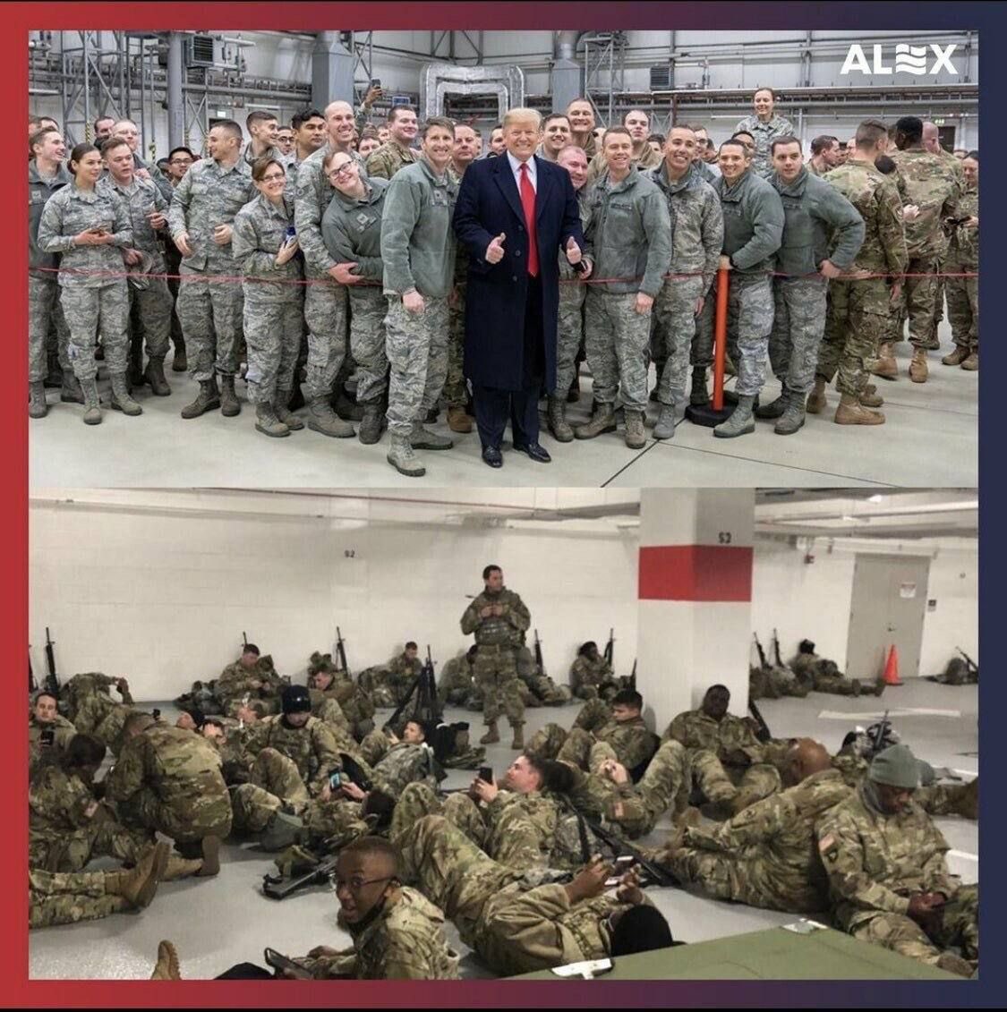 How my President treats our soldiers compared to how your fraudulent “President” treats our soldiers. #TRUMP2020ToSaveAmerica #NeverBiden