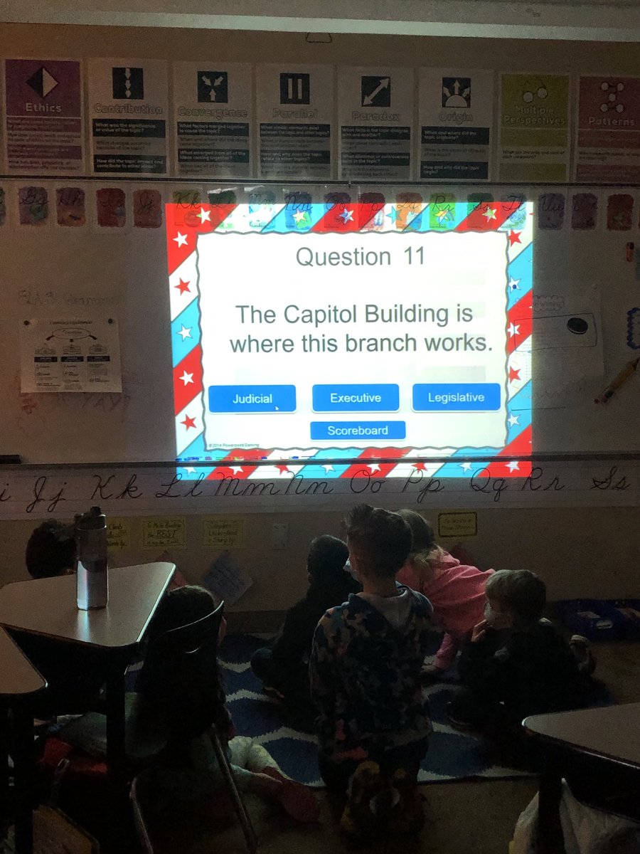A little friendly house competition today to review branches of government! Still love this game ⁦@MrsRyanTeaches⁩! <a href="/beckreveur/">Beck Reveur</a> wins! ⁦<a href="/BeckElem/">Samuel Beck Elementary</a>⁩