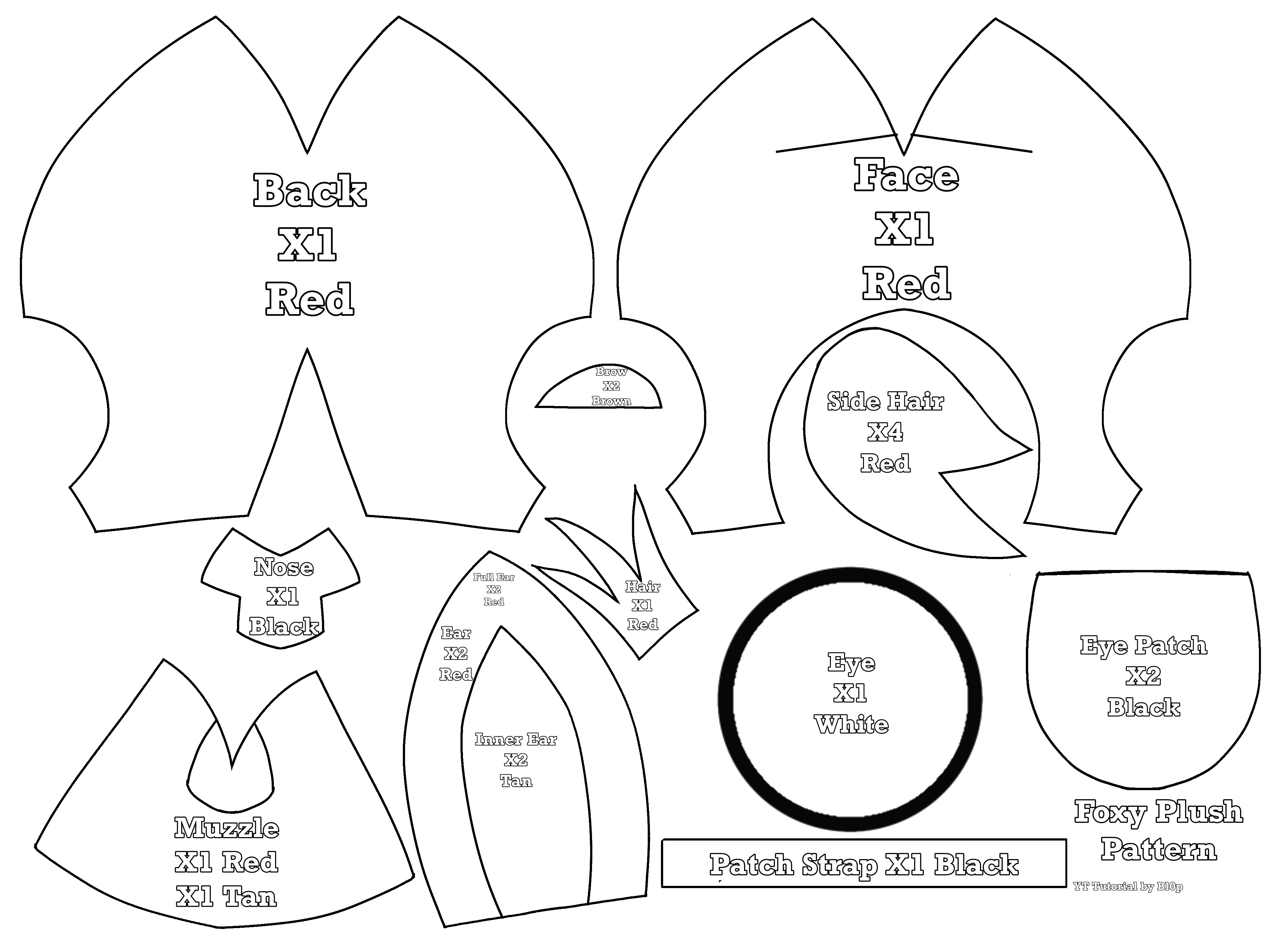 fnaf plush template