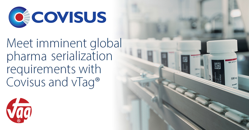 With our proven vTag® technology, Covisus is readily available to meet the imminent pharmaceutical serialization requirements by the #DSCSA. Learn more: covisus.com  #pharmaceutical #serialization #traceability #security