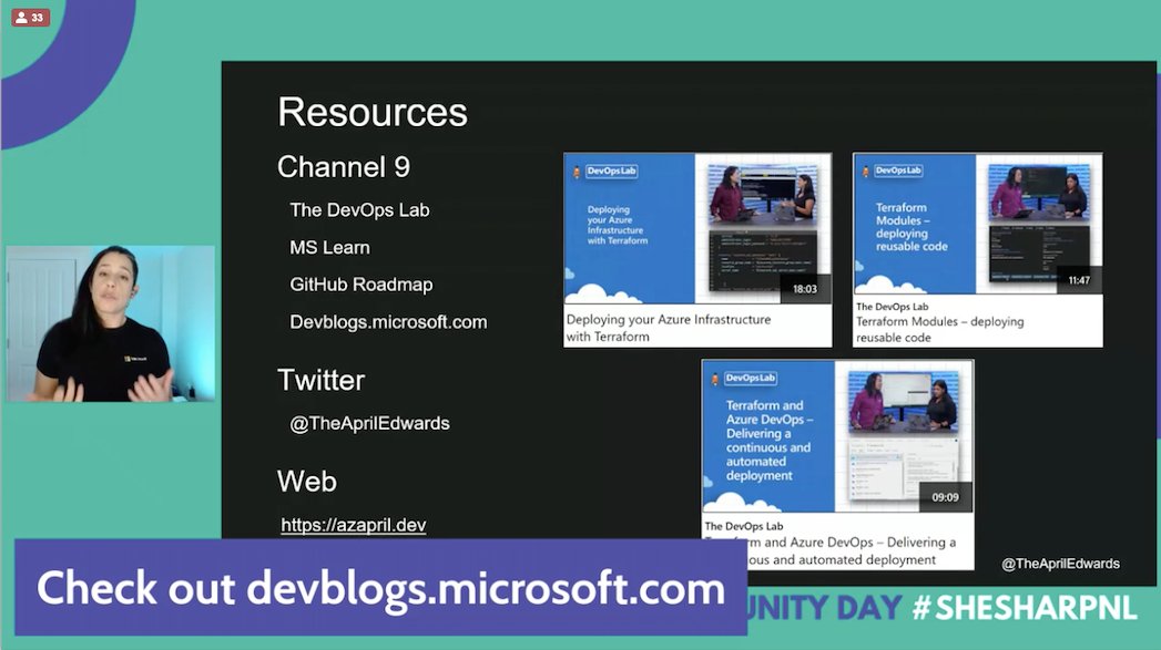SheSharpNL's tweet photo. Microsoft Azure DevOps or GitHub Actions? April Edwards walked us through the options and how you can use them to automate your development and workflows and shared some great tips and resources.
#DevOps #MicrosoftAzure #GitHub #DiversityInTech #SheSharpNL https://t.co/Q8HUE1osU4