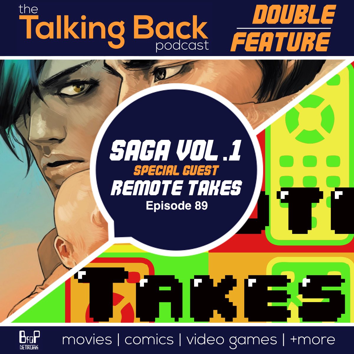 TalkBackPod's tweet photo. New episode of the podcast now available! We team up with the dudes from @RemoteTakes to talk #saga Link below!
https://t.co/CJreb2Z4xg
#sagavolume1 #imagecomics #comicbooks #podcasts #talkbackpod #bfopnetwork https://t.co/ulg96A0DK4