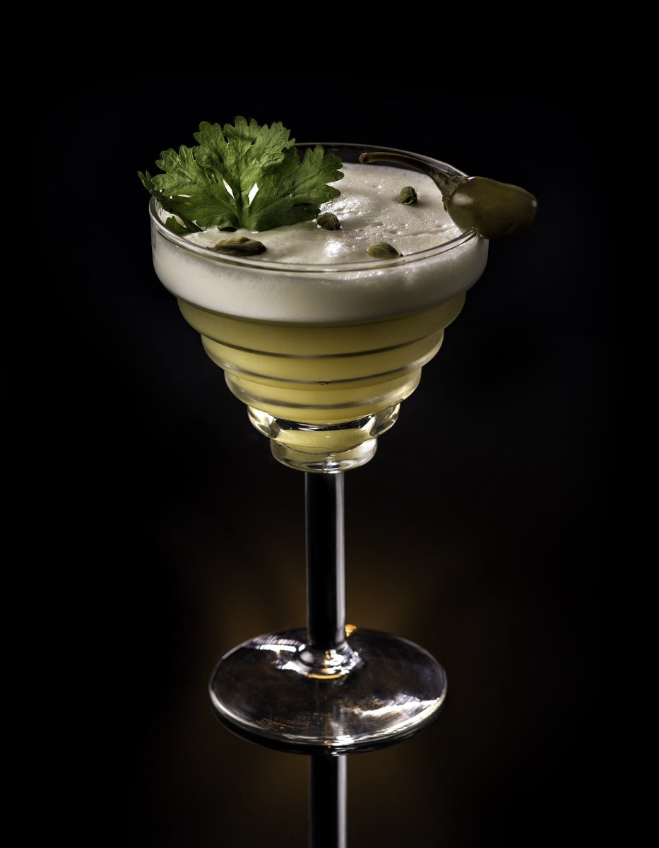 🇲🇽 The Mexican Wasabi Cocktail 😋 has a fabulous combination of <a href="/donjulio/">Don Julio Tequila</a> tequila 👌 with yuzu juice, fresh ginger, 🔥 wasabi, organic agave syrup 💥 and dashes of Aztec Chocolate Bitters❗️ Garnished with a sprig of coriander, cardamoms and green jalapeño❕