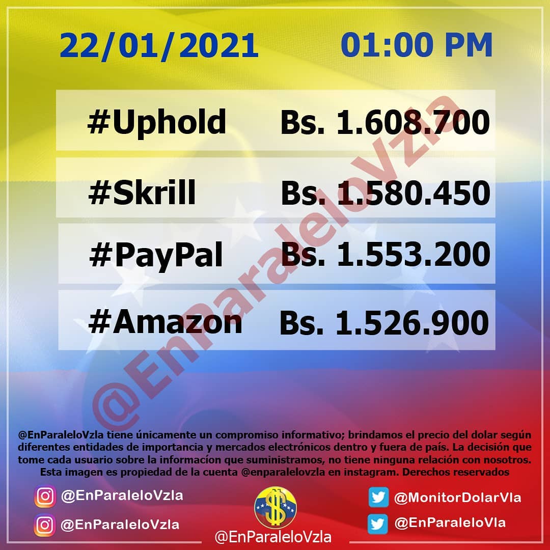 comedia_risas's tweet photo. Actualización:
🗓️ 22/01/2021
🕒 1:00 PM
💵 Bs. 1.792.532,14
🔻 0,51% Bs 9.188,39
#enparalelovzla #monitordolarvzla #monitordolar #cucuta #dolar #inflacion #dolarparalelo #dolares #noticias #noticiasvenezuela #bitcoin #remesas #dolarbitcoin #miami #ventasonline #monitorenparalelov https://t.co/kBAUvXbr6n