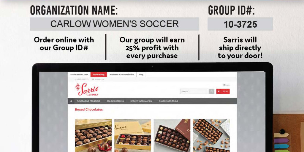 CarlowCeltics's tweet photo. 🍫 Craving something sweet?
⚽ @CarlowWSOC is selling Sarris Candies!
Order Online: https://t.co/xqF7GVplSS
Enter Code: 10-3725
Orders will be shipped directly to your door! https://t.co/BKDD4PBal4
