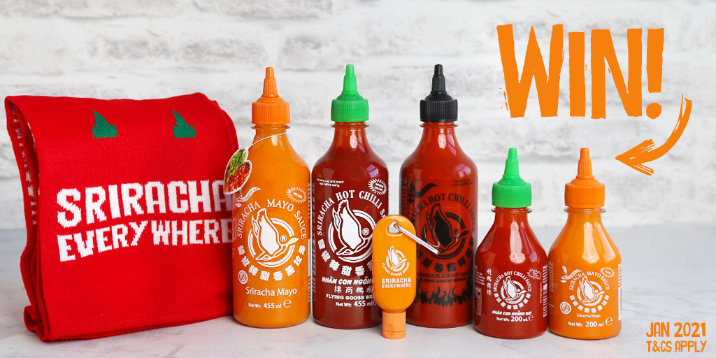 FOLLOW &amp; RT for your chance to #WIN a must-have Flying Goose Scarf, Sriracha Mayo, Original Sriracha, Sriracha Blackout and a keyring to put your (you guessed it), Sriracha in!

#Competition #FreebieFriday

T&amp;Cs: bit.ly/FG-Twitter-Comp