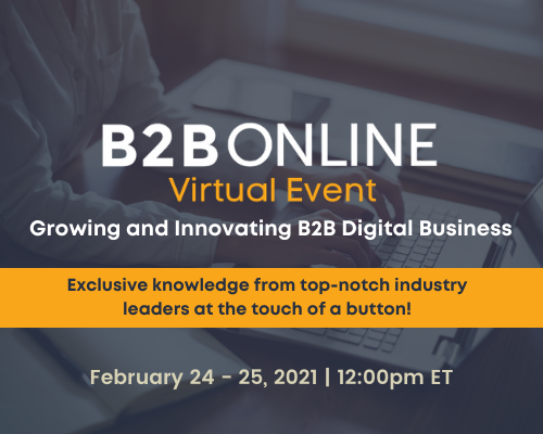 Get excited! This February, you’re invited to kick off 2021 at the #B2BOnline Virtual Event, where we’ll be laying out timely strategies and emerging best practices to help you grow your #digital business. Find out more: bit.ly/394yaxo