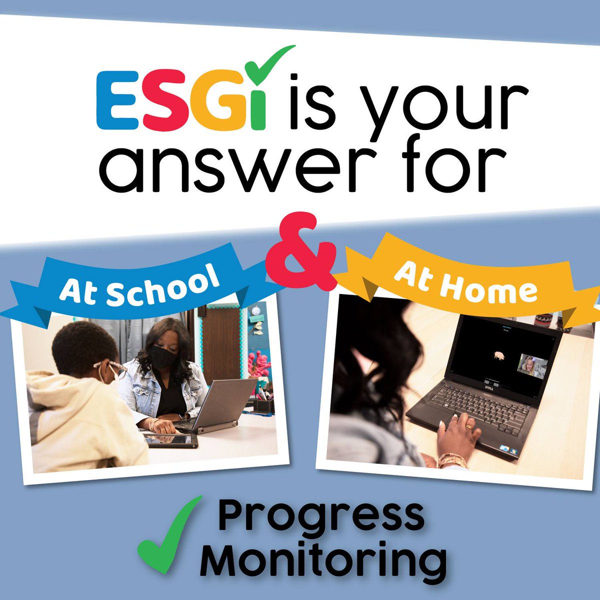 ESGI delivers accurate progress monitoring.  Using any district video conferencing software, Ts simply share screens &amp; review progress. Monitoring student growth has never been easier. landing.esgisoftware.com/answer 

#remoteteaching #virtuallearning #hybridmodel #ProgressMonitor