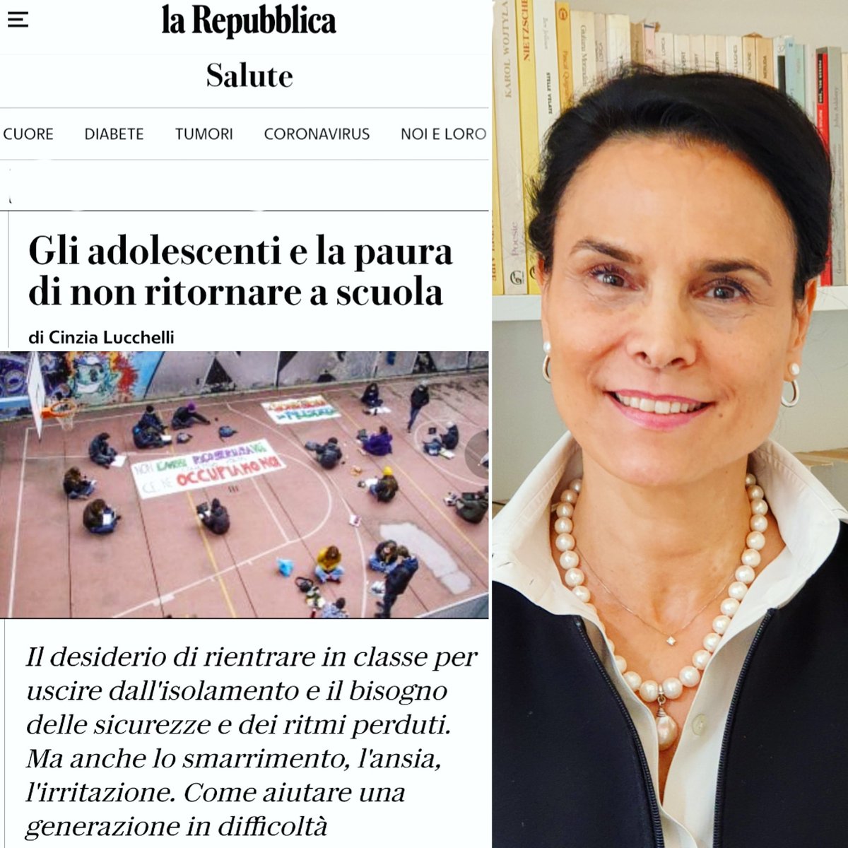 Biospyche's tweet image. "GLI ADOLESCENTI E LA PAURA DI NON RITORNARE A SCUOLA"

Intervista a ADELIA LUCATTINI

Di CINZIA LUCCHELLI
@cinzialucchelli

Su REPUBBLICA - SALUTE
@LaRepubblica_it

repubblica.it/salute/2021/01…

#VentagliDiParole
#22gennaio 
#scuola
#dad