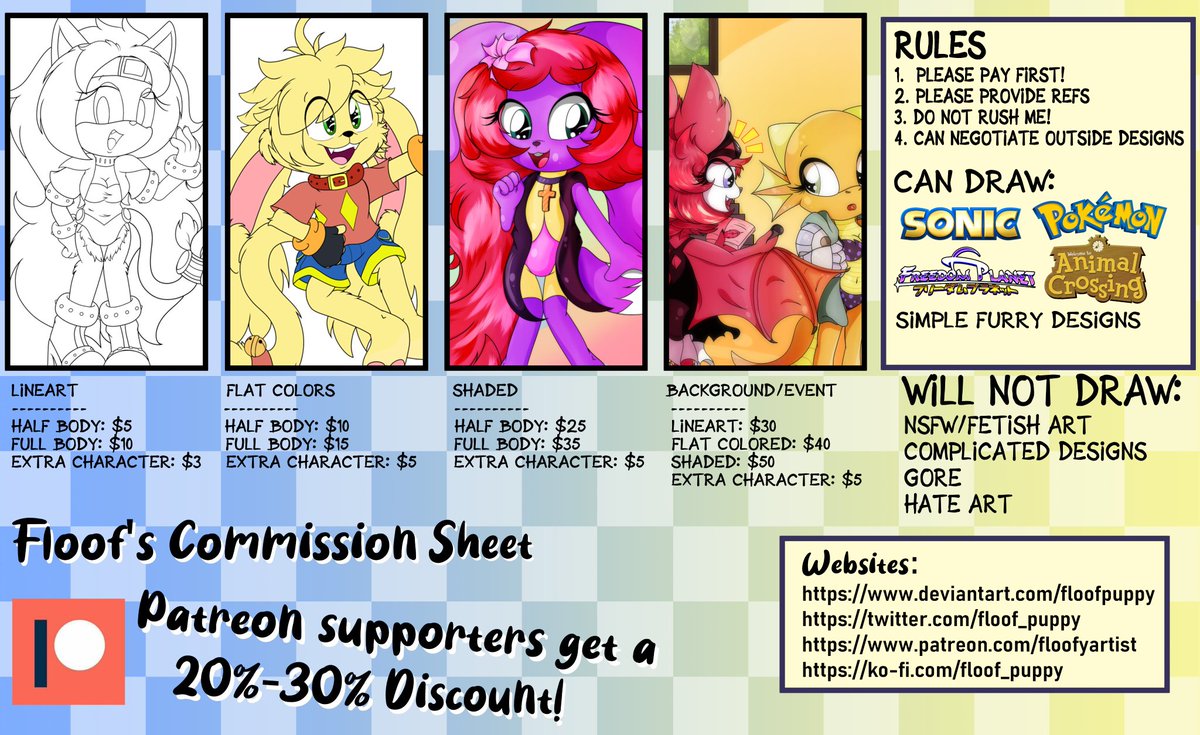 Patreon
patreon.com/floofyartist
Paypal: paypal.me/floofpuppy?loc…
Commissions: