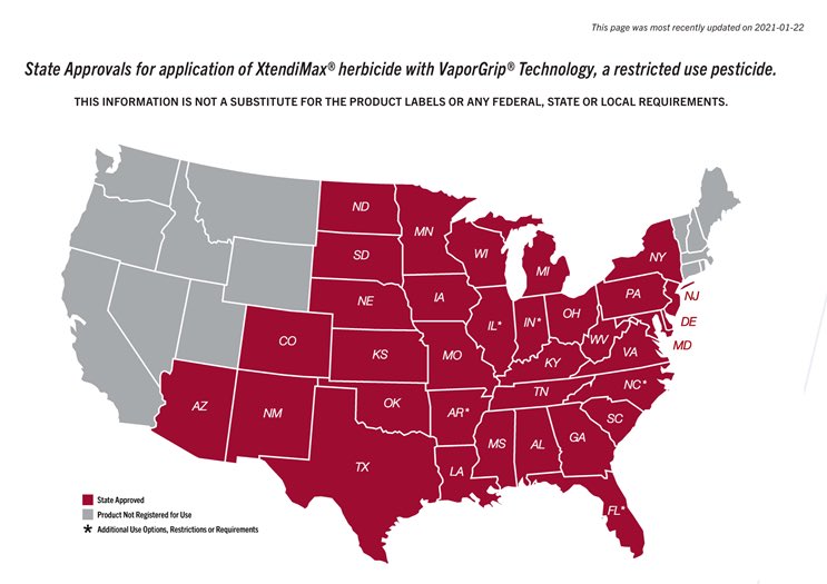 Mike1stInField's tweet photo. State Approvals for XtendiMax now includes MN, ND, SD, WI along with many others.
#XFsoy @RRXtend #Plant21 #Grow21 https://t.co/SGq7gMcNTm