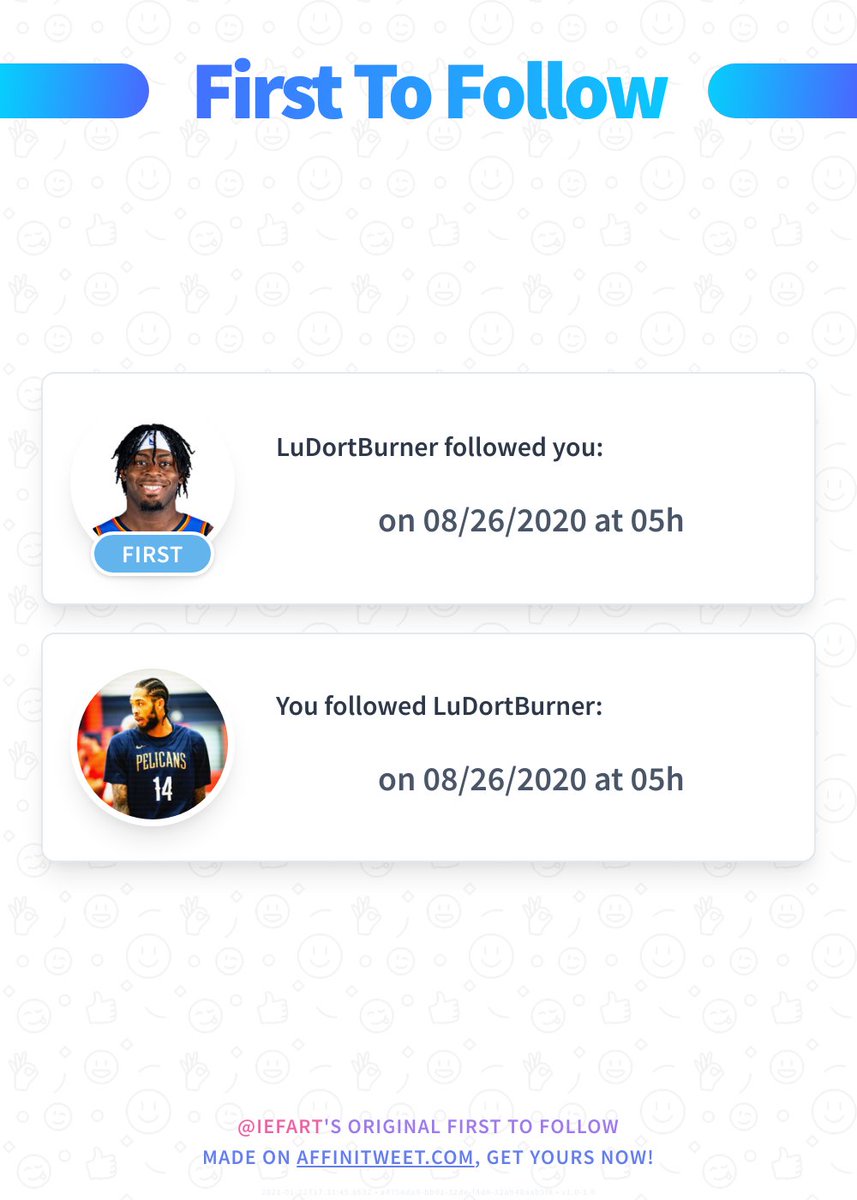 lefart2point0's tweet photo. ✨ First To Follow

LuDortBurner followed you on 08/26/2020 at 05:14:19.
You followed LuDortBurner on 08/26/2020 at 05:15:13.

➡️ https://t.co/5PE52SB6N3 https://t.co/I9JrSsJyk8