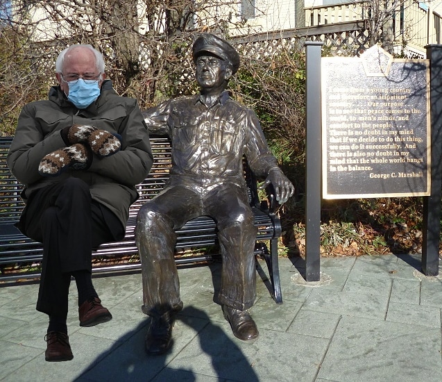 BeautifulUTPA's tweet photo. Bernie Sanders and General George C. Marshall enjoying some time at Five Corners.
#fayettepride #fayettecounty #uniontown #pennsylvania #community #family #friends #berniesanders https://t.co/fsbpMppKpT