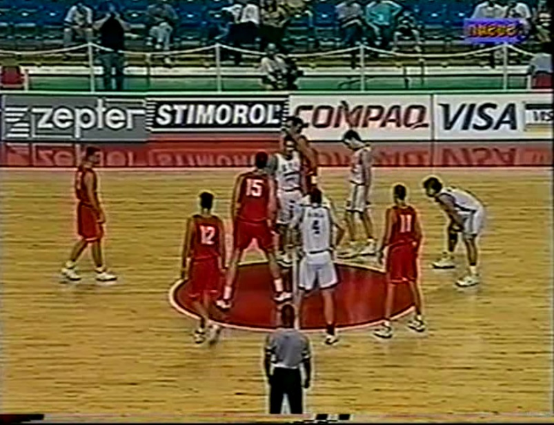 1998 Mundial de Grecia, era un partido que nos faltaba conseguir. 
El 31 de Julio por el Grupo D, España vs Argentina por el primer puesto del grupo. youtube.com/watch?v=h7ixIi… 
Argentina: Marcelo Milanesio, Hugo Sconochini, Esteban De La Fuente, Marcelo Nicola y Fabricio Oberto