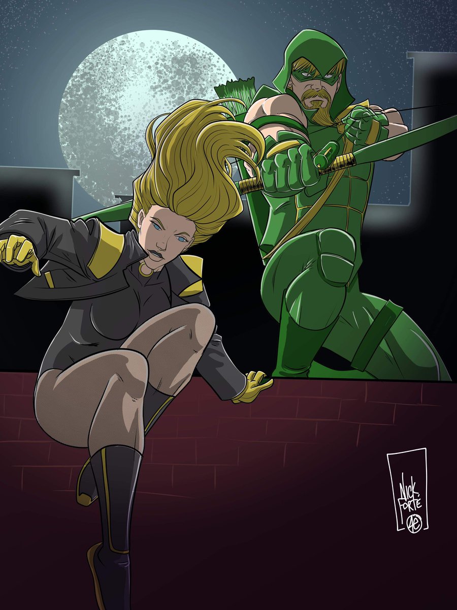 NickForteArt's tweet photo. My favorite power couple. Green Arrow and Black Canary digital fan art. #digitalart #illustration https://t.co/uZ0d7NRJAJ