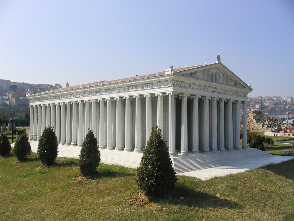 This is a model of the Temple of Artemis. In its final form was one of the Seven Wonders of the Ancient World.During the time at the cessation of the first Mithridatic war the entire debt record at the time being held, was annulled by the council.