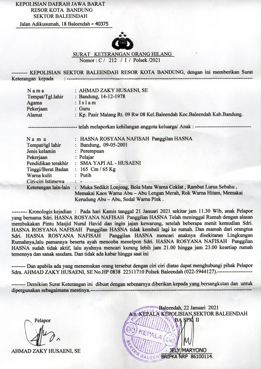 hadriyana's tweet photo. @infobdg ijin share info orang hilang, mohon bantuannya hub telp 081214287049 atau wa 081322982122 https://t.co/V9HewEsHrx