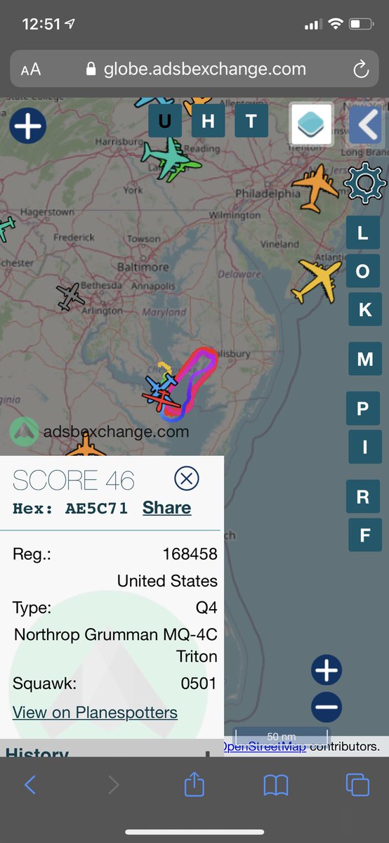 BYOHProject's tweet photo. @_Discernment_ Check out this bad boy flying at 50000 above DC https://t.co/EubJDwAtN7