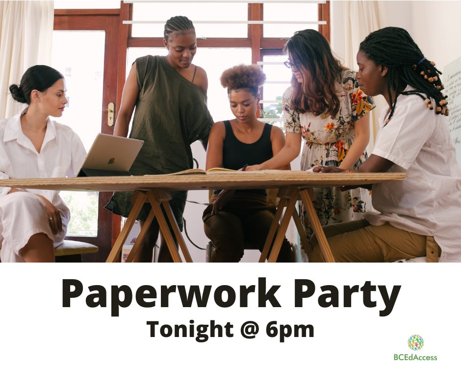 BCEdAccess's tweet image. You know what - scrap the scavenger hunt. Tonight let's do a #PaperworkParty instead! You need help with a #DTC? Applying for charity support? Need to file a Section 11? Let's work on this together. #disability #ParentSupport #accessible #social Sign up buff.ly/3sYldgC